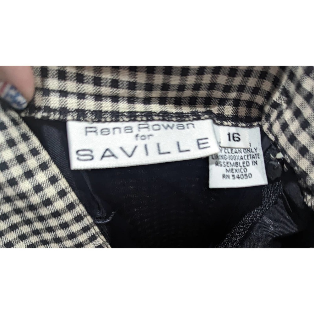 Rena Rowen for Saville Size 16 Black and White Vintage Style Pencil Skirt - Picture 4 of 4